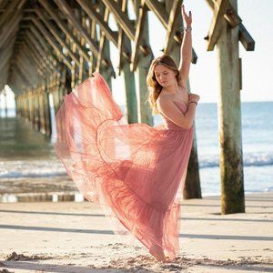 ASOS DESIGN Petite exclusive cami spot tulle mesh pep hem maxi dress in rose